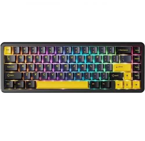 Клавіатура бездротова Attack Shark X65, Starry Black, Type-C, механічна (перемикачі Magnetic Switch), RGB підсвічування, кабель 1.5 м, EN/UA (AS-6972792470535-SB-UA) (333911)