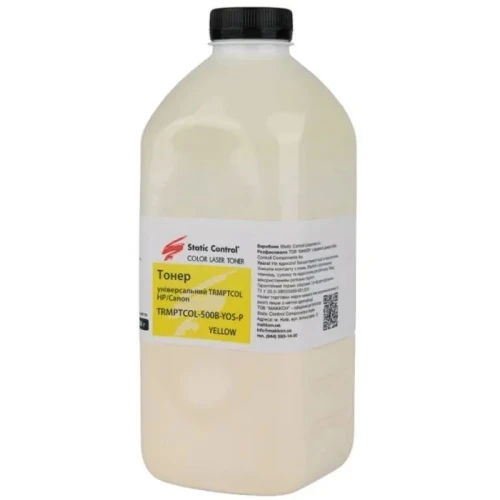 Тонер HP / Canon Universal, Yellow, 500 г, Static Control' TRMPTCOL", для Canon 045/046/055/069/T12, HP 201A/203A/207A/213A/216A/222A/230A/410A/415A (TRMPTCOL-500B-YOS-P) (333217)