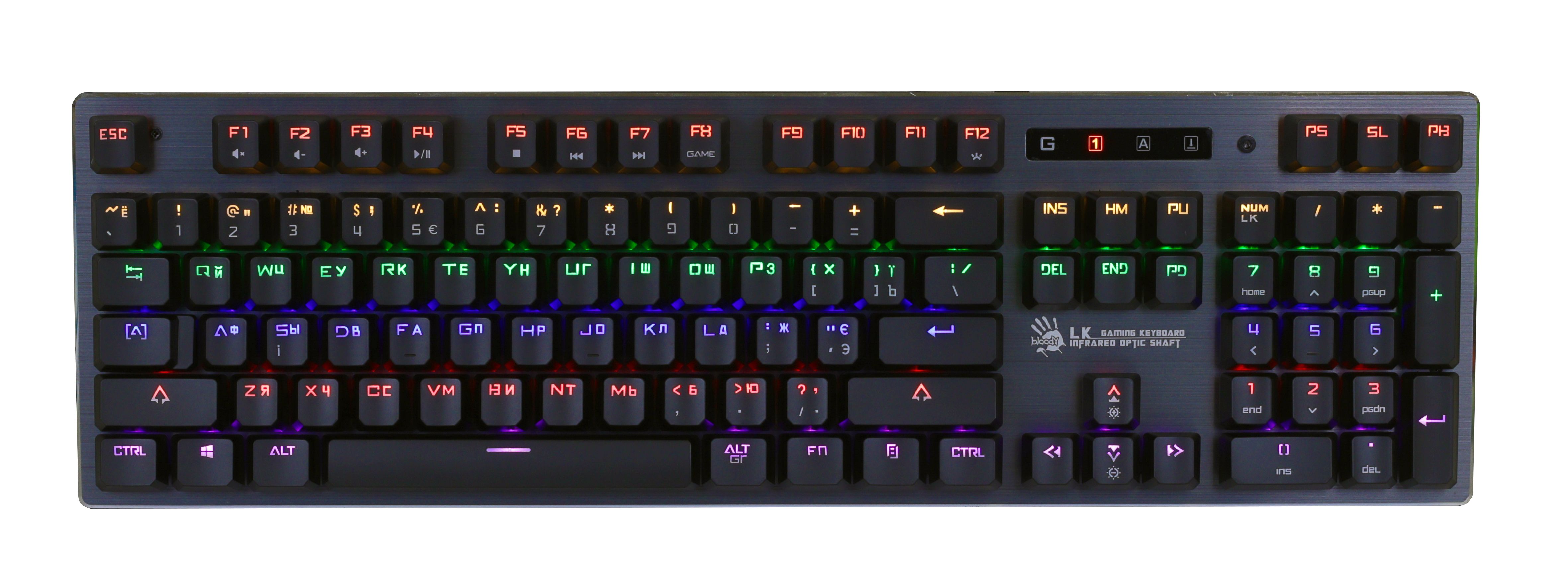 Клавіатура A4Tech Bloody B760, USB Black ігрова, LK-Green switches, механічна, LED-підсвічування (B760 Bloody Green Sw)
