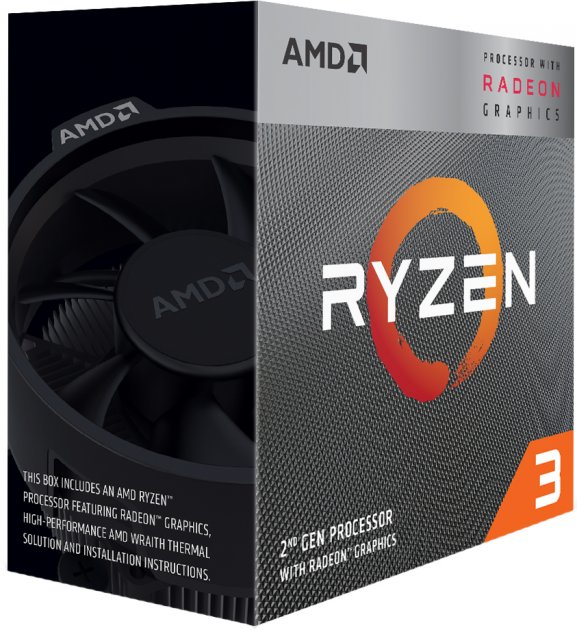 Процесор AMD (AM4) Ryzen 3 3200G, Box, 4x3.6 GHz (Turbo Boost 4.0 GHz), Radeon Vega 8 (1250 MHz), L3 4Mb, Zen+, 12 nm, TDP 65W (YD3200C5FHBOX) (253782)