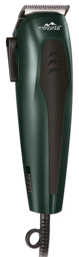 Машинка для стрижки Monte MT-5064 C, Green, 15W, живлення від мережі, 4 насадки (3, 6, 9, 12мм), леза керамічні, в комплекті щіточка для чищення, гребінець, мастило (291114)