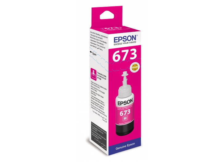 Чорнило Epson 673, Magenta, для L800/805/810/850/1800, 70 мл (C13T67334A) (50988)
