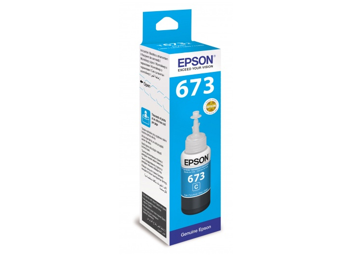Чорнило Epson 673, Cyan, для L800/805/810/850/1800, 70 мл (C13T67324A) (50992)