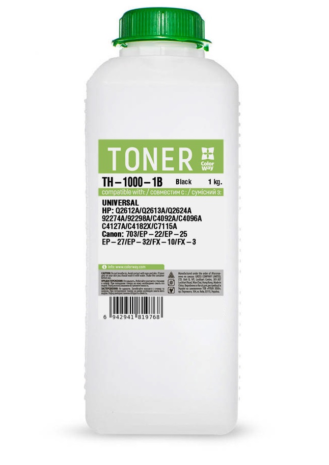 Тонер HP LJ 1010/1020, Canon LBP-2900/3000, 1 кг, ColorWay (TH-1000-1B) (52656)
