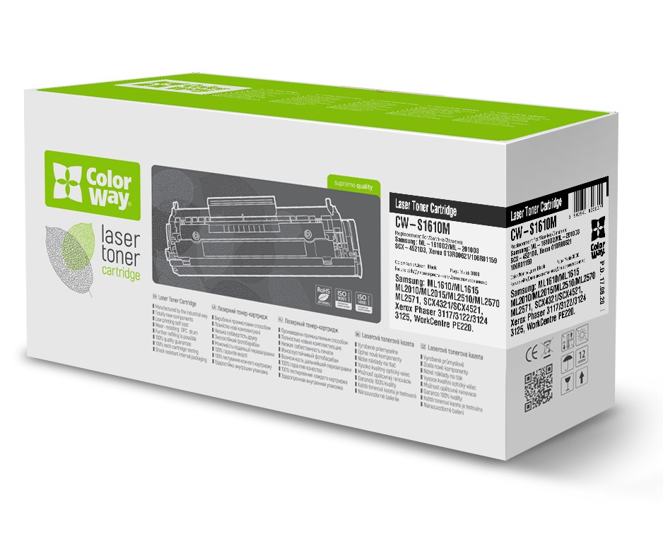 Картридж Samsung ML-1610D2, Black, ML-1610/1615/1620/2010/2015/2510/2570/2571, SCX-4321/4521, 3000 стор, ColorWay (CW-S1610M) (64643)
