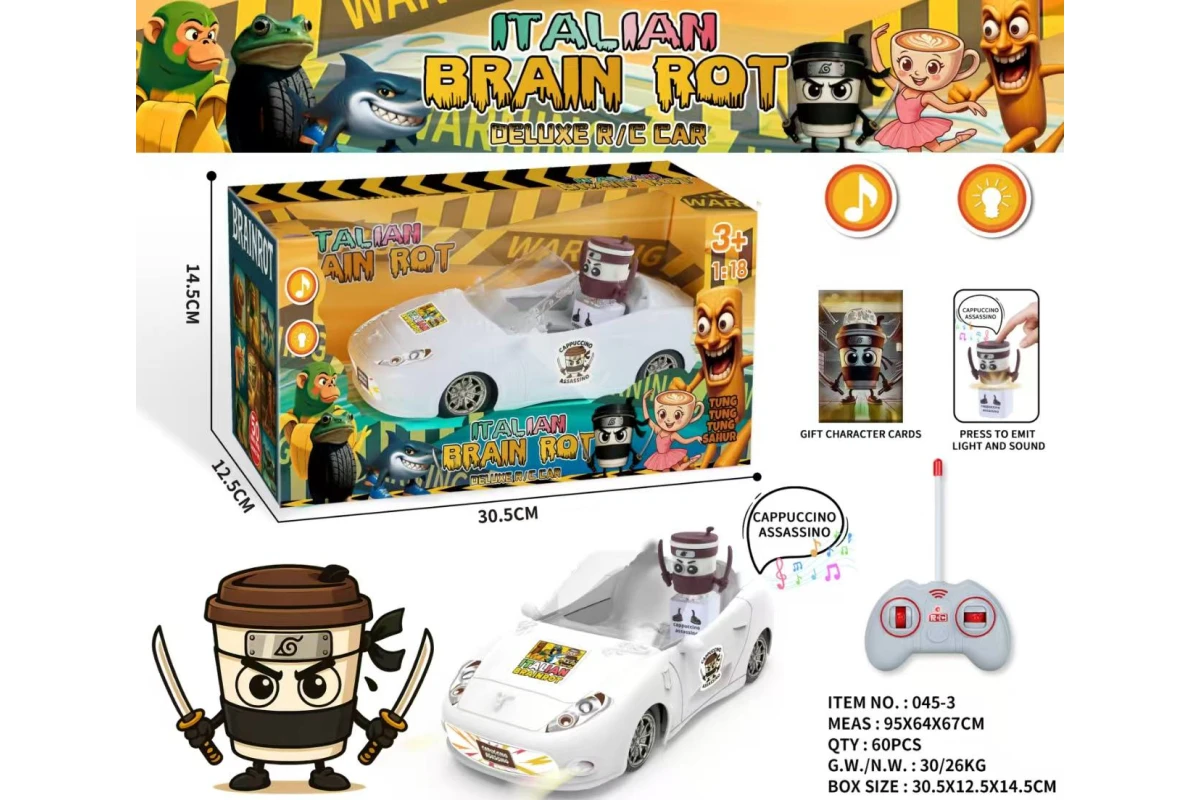 Машинка радіокерована Italian Brain Rot - Deluxe R/C Car' Cappuccino Assassino" (OD-G6077)