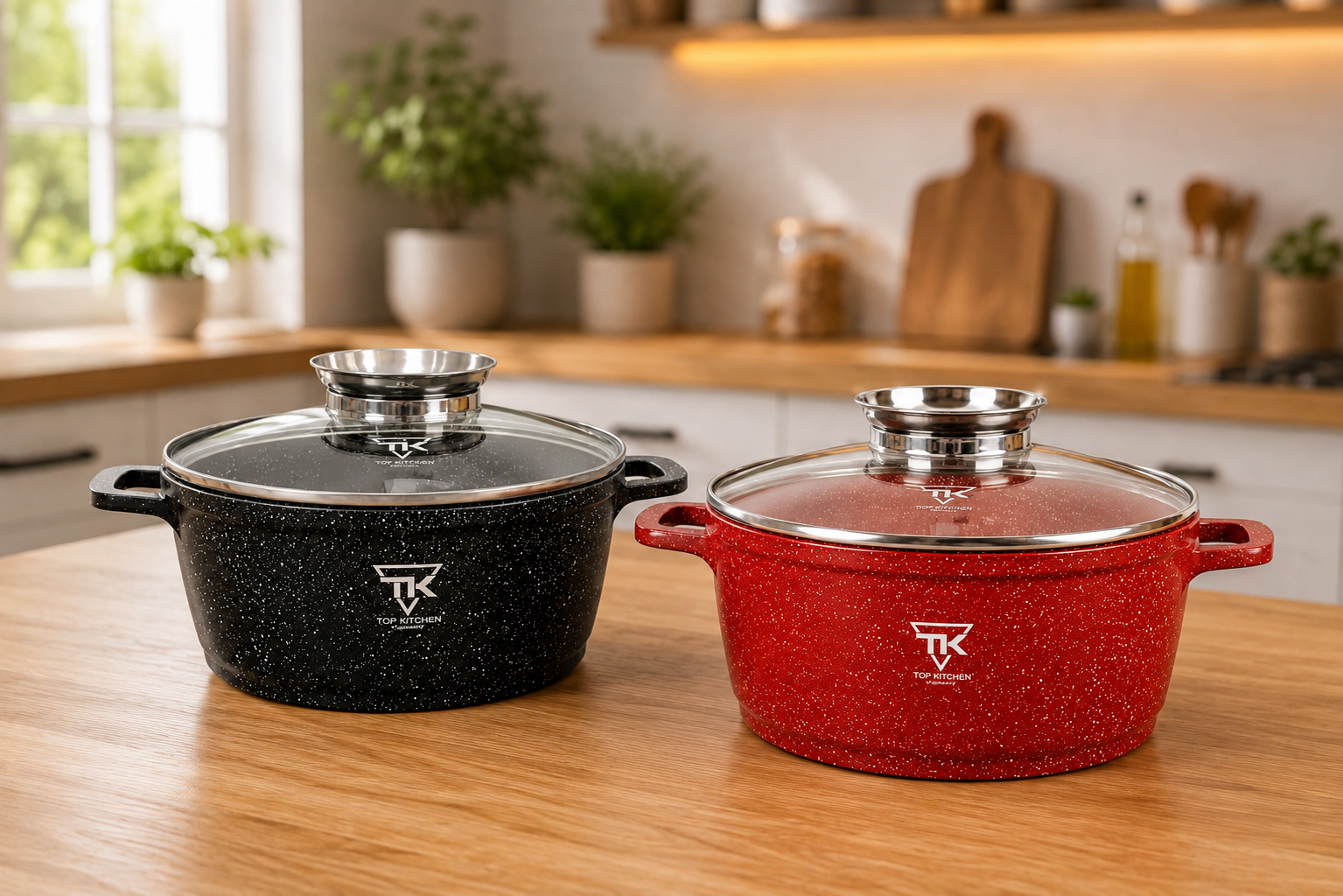 Каструля Top Kitchen з мармуровим покриттям та скляною кришкою TK00051 20 см 2,1л (OD-TК51)