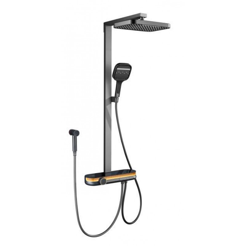 Душова стійка з тропічним душем Shower set YLN16090L / Змішувач для ванної кімнати AND Gold (OD-2054873)