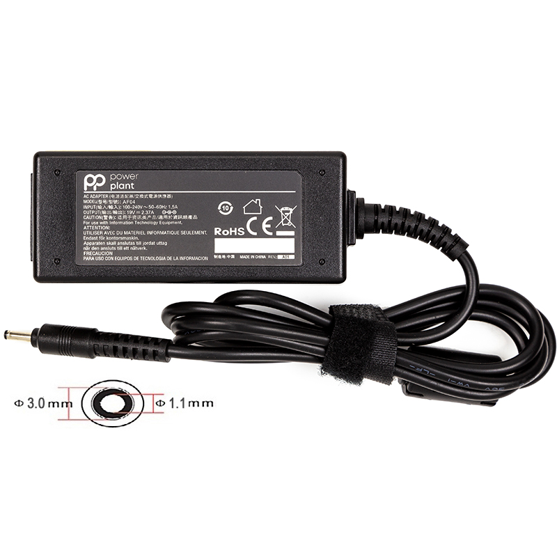 Блок живлення для ноутбуків PowerPlant ACER 220V, 19V 45W 2.37A (3.0*1.1) (AC45F3011)