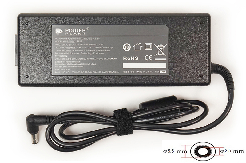 Блок живлення для ноутбуків PowerPlant ASUS 220V, 19V 120W 6.32A (5.5*2.5) (AS120F5525)