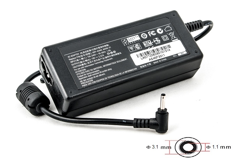 Блок живлення для ноутбуків PowerPlant ASUS 220V, 19V 45W 2.37A (3.0*1.1) (AS45F3011)