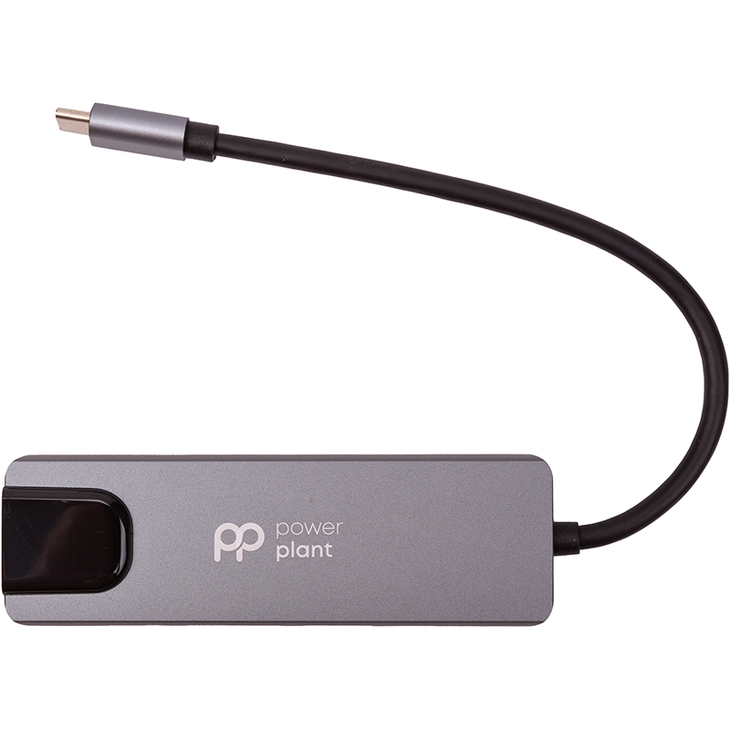 Перехідник PowerPlant Type-C - 2xUSB 3.0, Type-C USB 3.1, Gigabit Ethernet (CA910557)