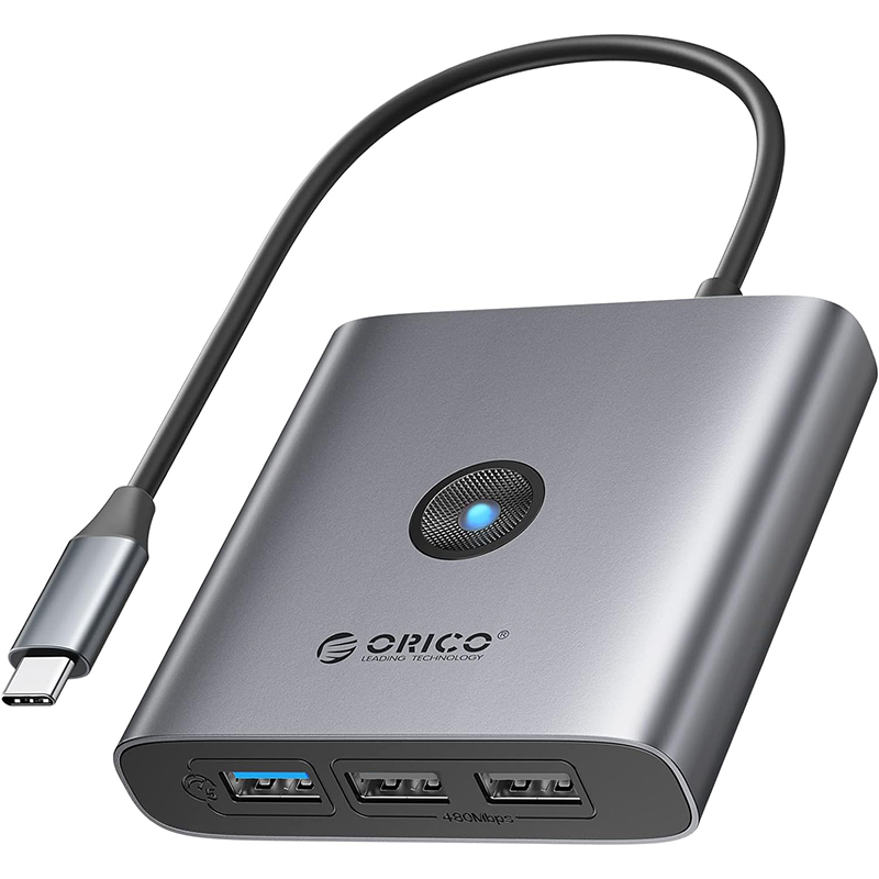 USB-хаб ORICO Type-C 5-в-1 Docking Station (5Gbps) (FAX3-5P-GY-EP) (CA914227)