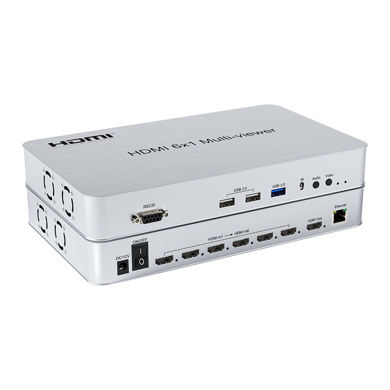 Багатоканальний комутатор PowerPlant HDMI 6x1 Multi-viewer 1080p (HDSW6-Q) (CA916009)
