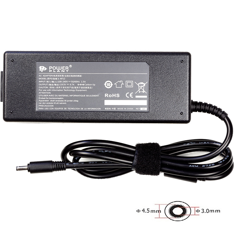 Блок живлення для ноутбуків PowerPlant DELL 220V, 19.5V 130W 6.7A (4.5*3.0) (DL130G4530)