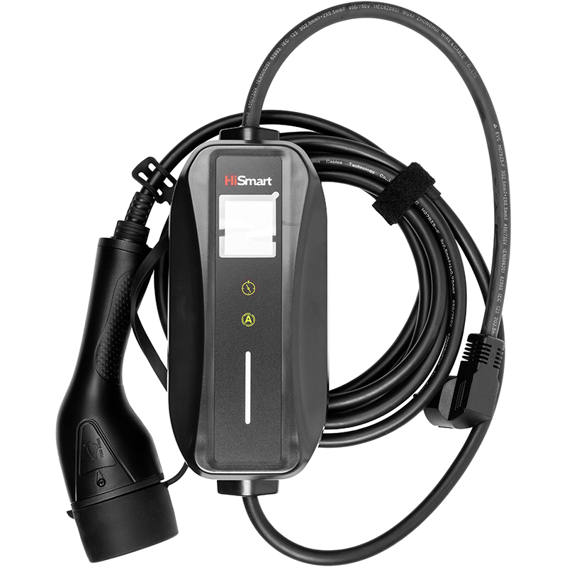 Зарядний пристрій HiSmart для електромобілів Type 2-Schuko (220V), 6-16A, 3.5kW, 1-фазний, 5м (EV200757)