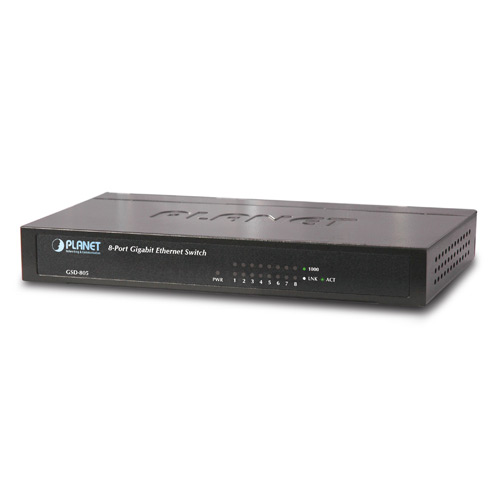 Гігабітний комутатор для дому та малого офісу Planet GSD-805 (8-Port 10/100/1000Mbps) (GSD-805-EU)