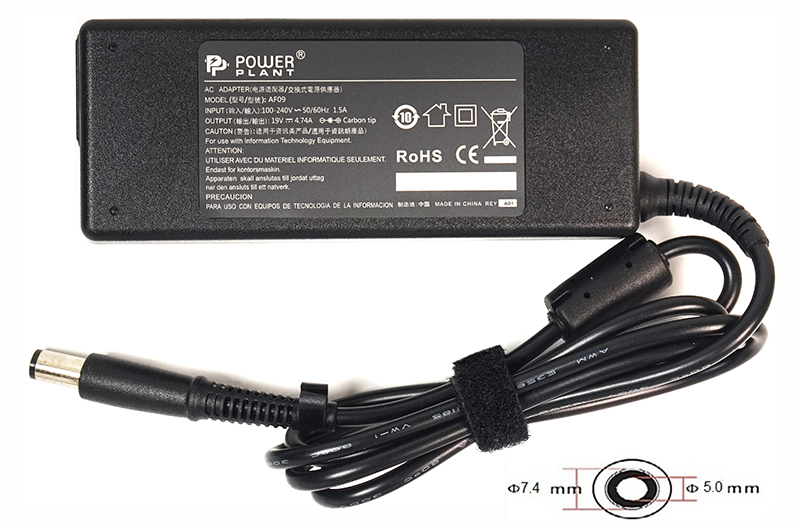 Блок живлення для ноутбуків PowerPlant HP 220V, 19V 90W 4.74A (7.4*5.0) (HP90F7450)