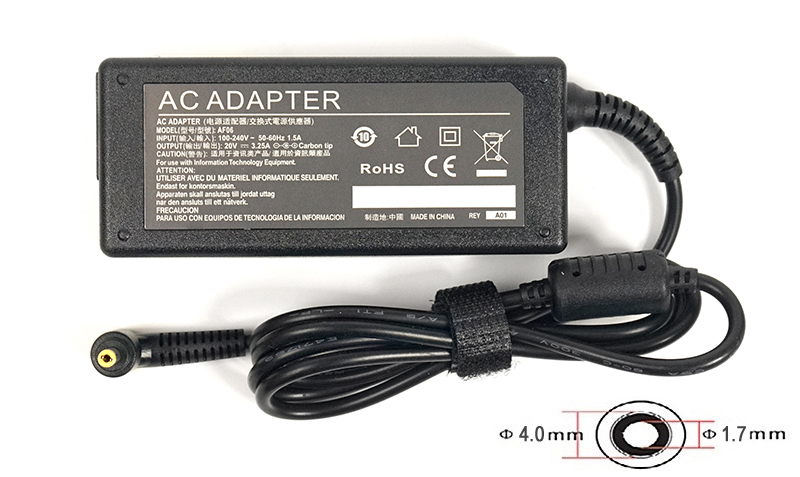 Блок живлення для ноутбуків PowerPlant IBM/LENOVO 220V, 20V 65W 3.25A (4.0*1.7) (IB65H4017)