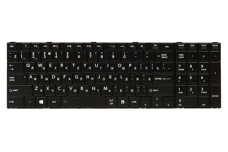 Клавіатура для ноутбука TOSHIBA Satellite C850, C870 чорний, чорний фрейм (KB310272)