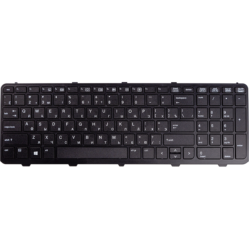 Клавіатура для ноутбука HP Probook 450, 450 G1, 455 чорний, чорний фрейм (KB310743)