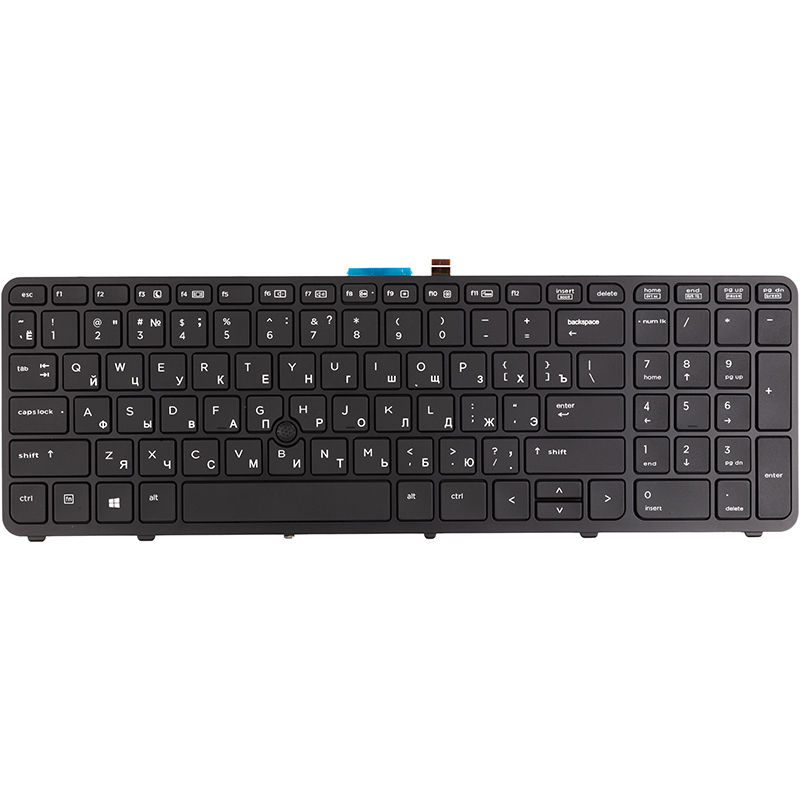 Клавіатура для ноутбука HP Zbook 15 G1 чорна, чорний фрейм, підсвітка (KB315062)
