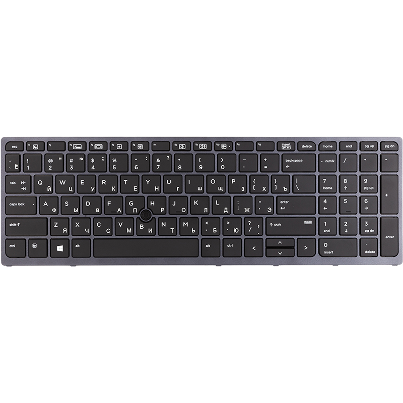 Клавіатура для ноутбука HP Zbook 15 G3 чорна, сірий фрейм, підсвічування (KB315109)