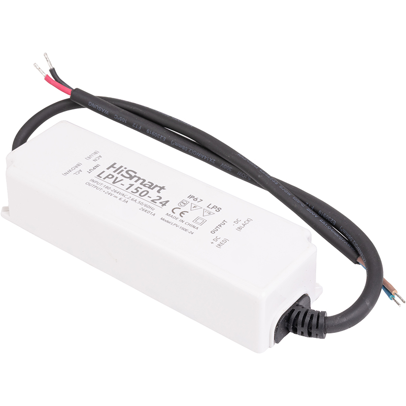 Блок живлення HiSmart 24В, 6.3А, 150Вт, IP67 (LPV-150-24)