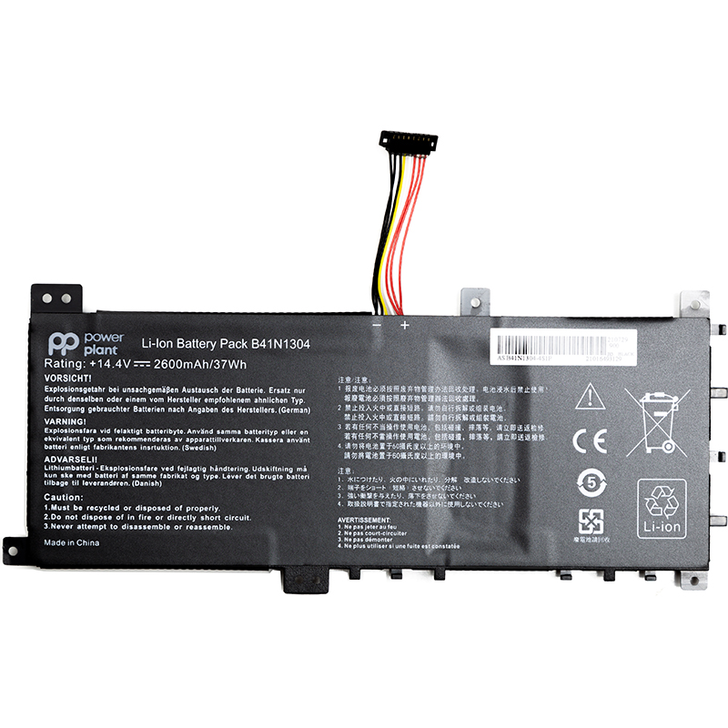 Акумулятор PowerPlant для ноутбуків ASUS V451L (B41N1304) 14.4V 2600mAh (NB431403)