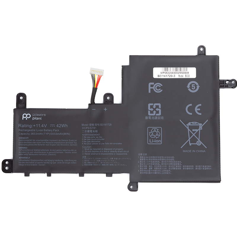 Акумулятор PowerPlant для ноутбуків ASUS VivoBook S15 (B31N1729) 11.4V 3553mAh (NB431632)
