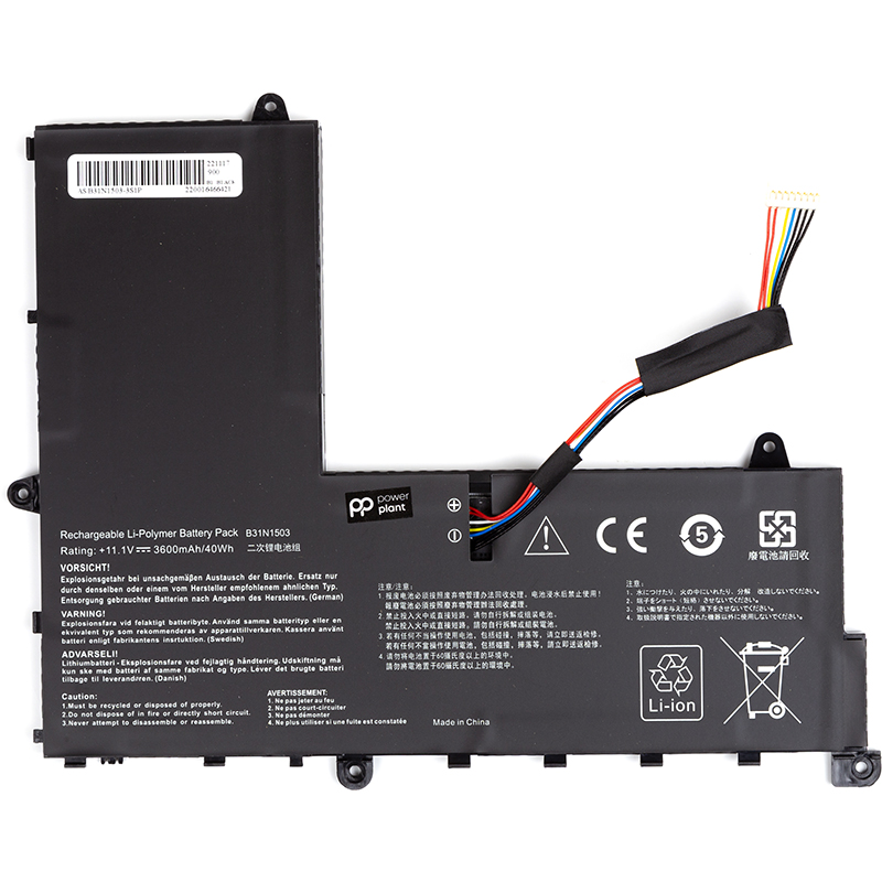 Акумулятор PowerPlant для ноутбуків ASUS EeeBook E202SA (B31N1503) 11.1V 3600mAh (NB431687)