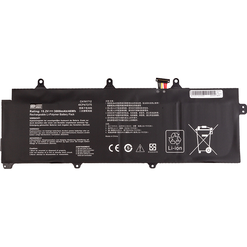 Акумулятор PowerPlant для ноутбуків ASUS ROG Zephyrus (C41N1712) 15.2V 3000mAh (NB431908)