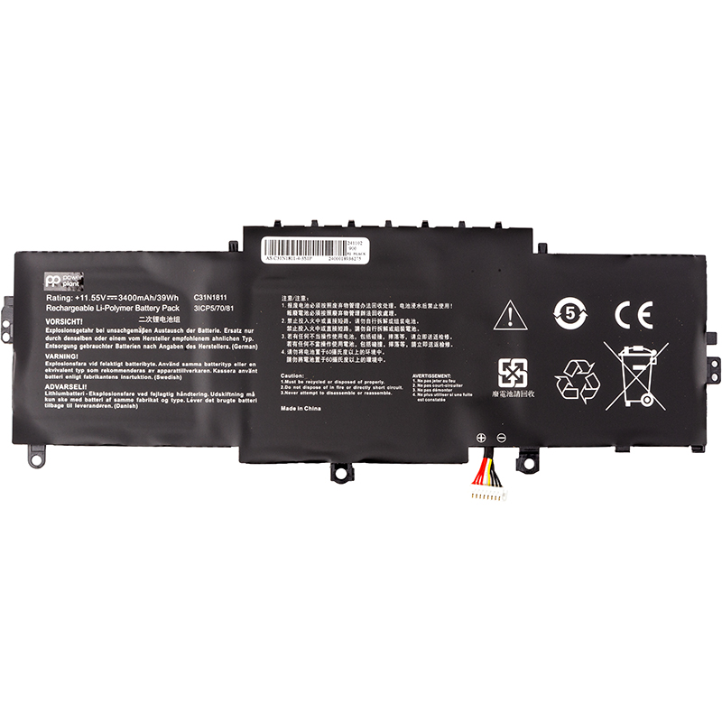 Акумулятор PowerPlant для ноутбуків ASUS ZenBook 14 (C31N1811) 11.55V 3400mAh (NB431991)