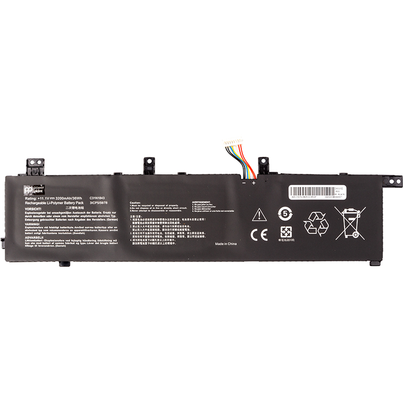Акумулятор PowerPlant для ноутбуків ASUS VivoBook S14 (C31N1843) 11.1V 3200mAh (NB432035)