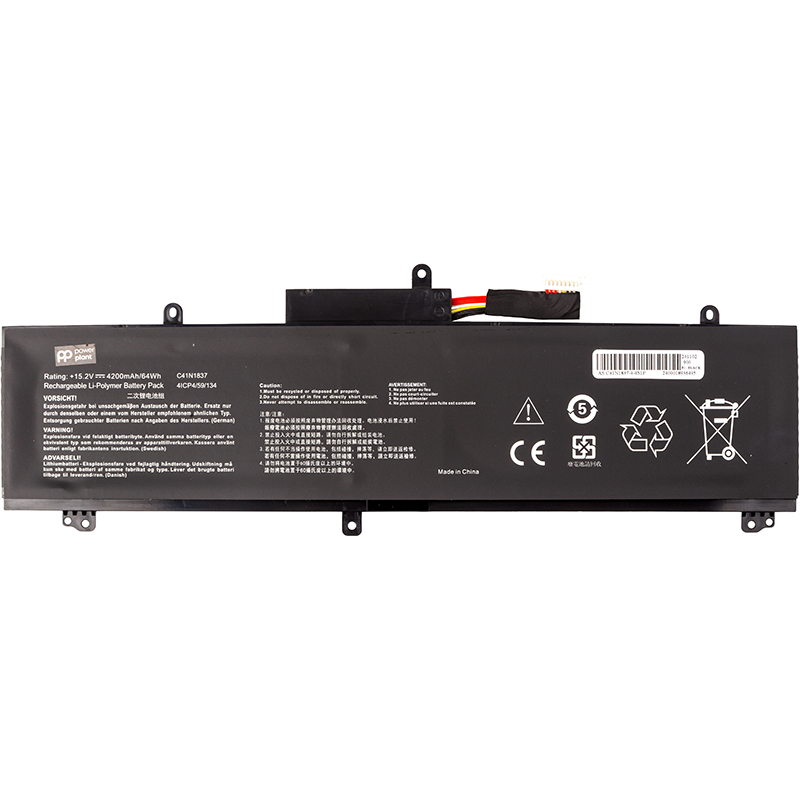 Акумулятор PowerPlant для ноутбуків ASUS Rog Zephyrus GA502D (C41N1837) 15.2V 4200mAh (NB432073)