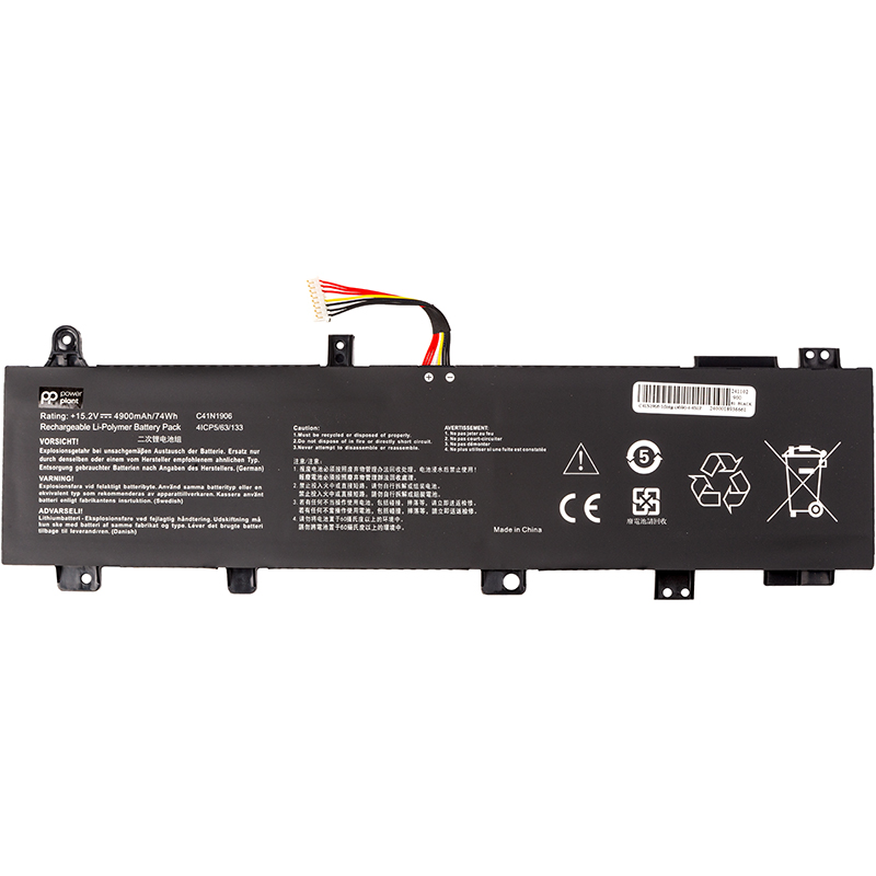Акумулятор PowerPlant для ноутбуків ASUS TUF Gaming F15 FX506 (C41N1906) 15.2V 4900mAh (Long connect (NB432103)