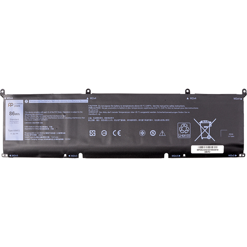 Акумулятор PowerPlant для ноутбуків DELL XPS 15 9500 (69KF2) 11.4V 7167mAh (NB442133)