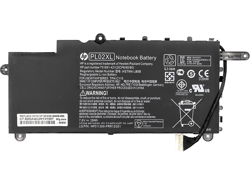 Акумулятор для ноутбуків HP Pavilion 11-N X360 (HSTNN-LB6B) 7.6V 29Wh (original) (NB460816)