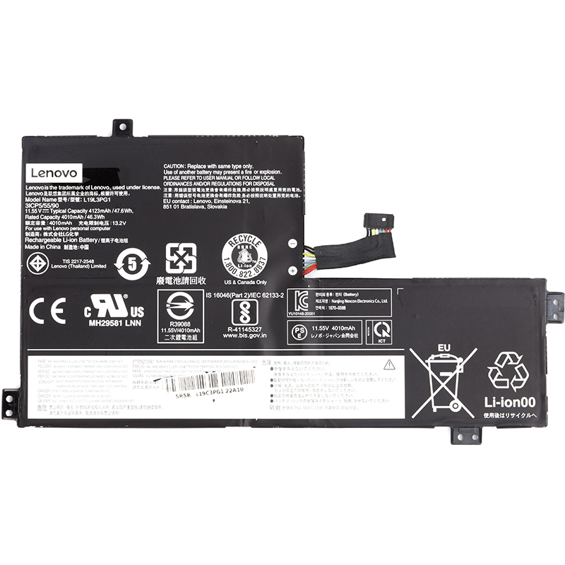 Акумулятор для ноутбуків LENOVO 100e Chromebook 2nd (L19C3PG1) 11.55V 4123mAh (original) (NB481446)