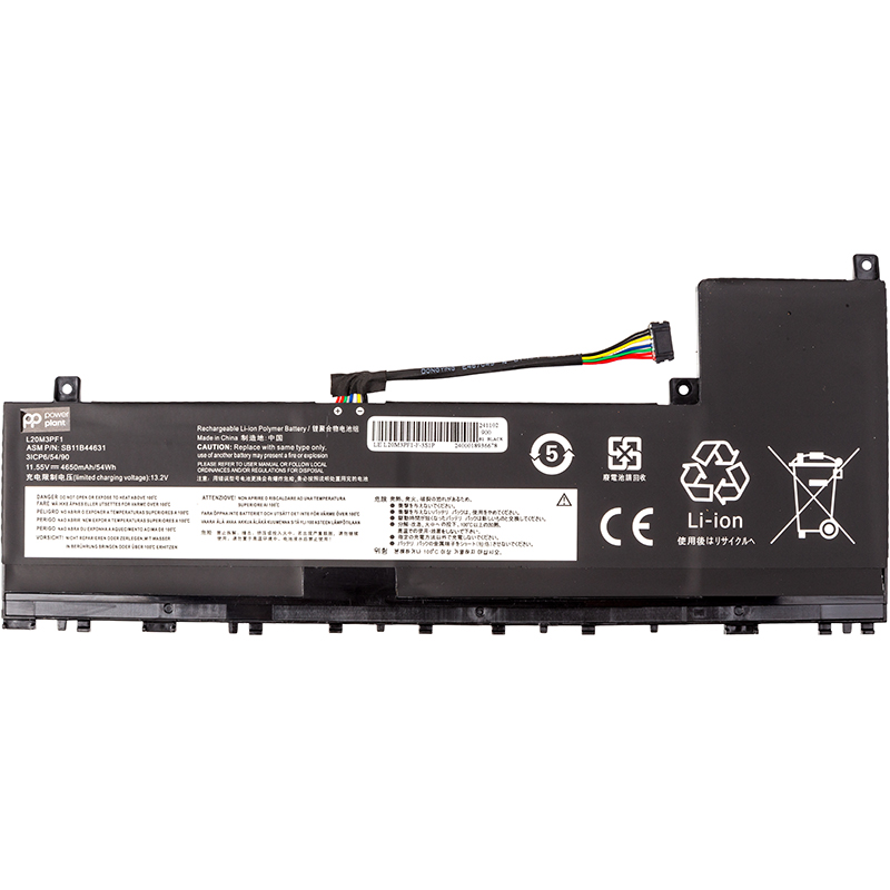 Акумулятор PowerPlant для ноутбуків LENOVO IdeaPad 5 Pro 14ARH7 (L20M3PF1) 11.55V 4650mAh (NB482511)