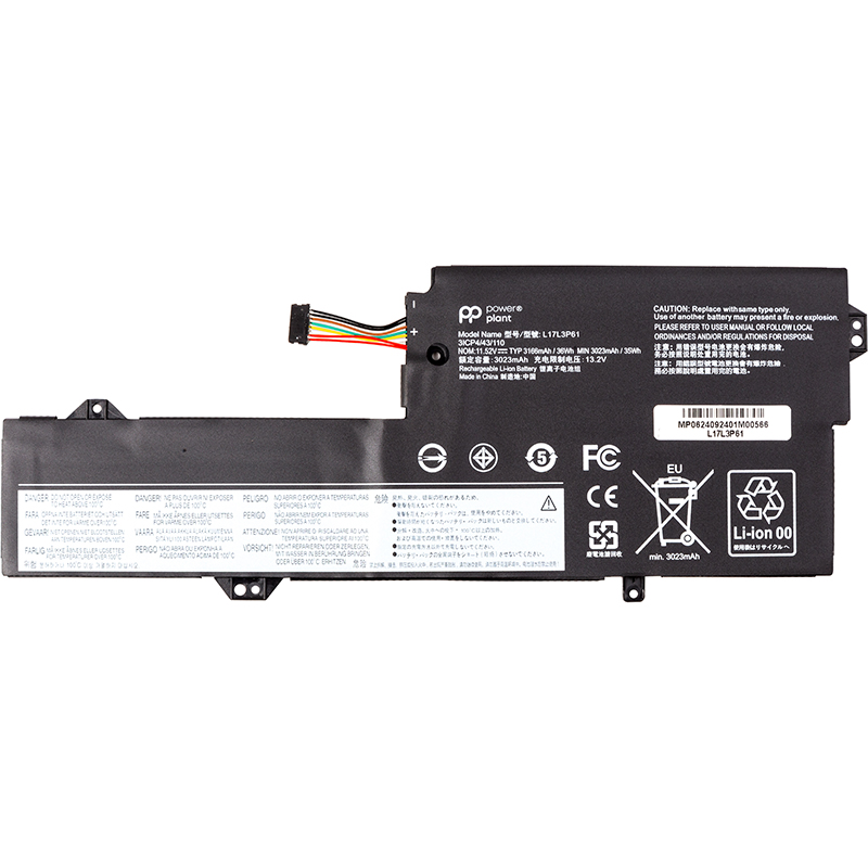 Акумулятор PowerPlant для ноутбуків LENOVO Ideapad Yoga 720-12IKB (L17L3P61) 11.52V 3166mAh (NB482535)