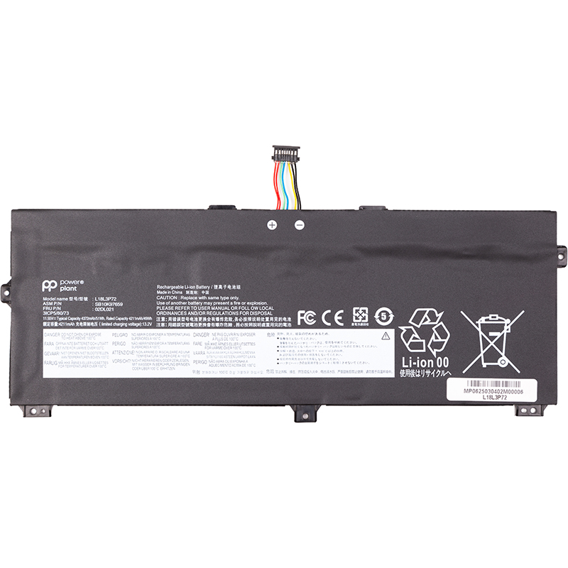 Акумулятор PowerPlant для ноутбуків LENOVO ThinkPad X390 Yoga (L18M3P72) 11.55V 4211mAh (NB482672)