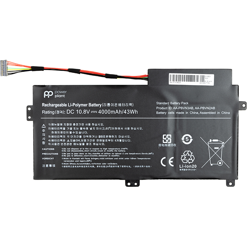 Акумулятор PowerPlant для ноутбуків SAMSUNG 370R (AA-PBVN3AB) 10.8V 4000mAh (NB490080)