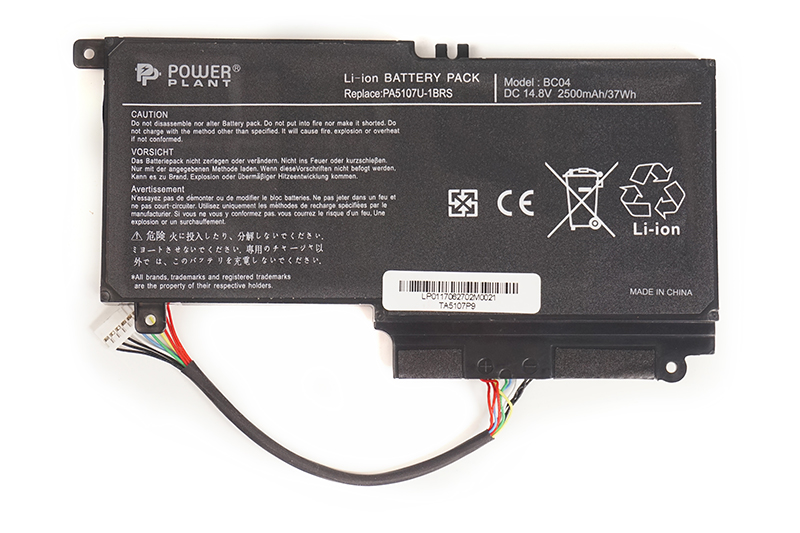 Акумулятор PowerPlant для ноутбуків TOSHIBA Satellite L55 (PA5107U-1BRS, TA5107P9) 14.4V 3000mAh (NB510221)