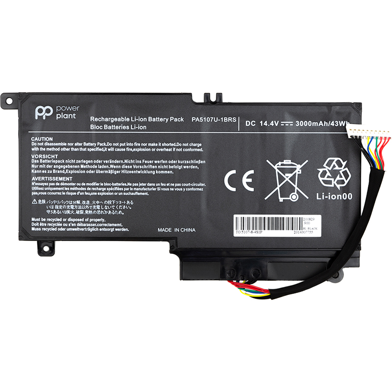 Акумулятор PowerPlant для ноутбуків TOSHIBA Satellite L55 (PA5107U-1BRS, TA5107P9) 14.4V 3000mAh (NB510269)