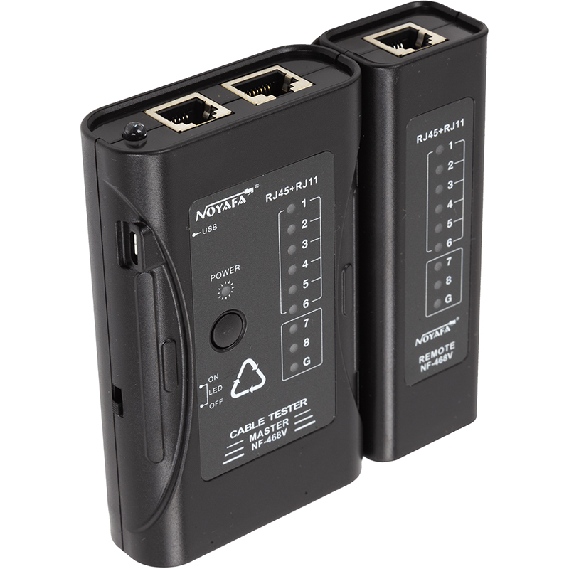 Тестер Noyafa мережевих та телефонних кабелів RJ-45, RJ-11 (NF-468V)