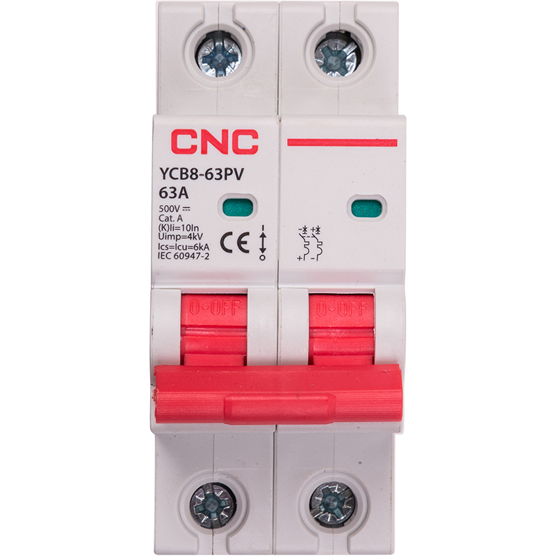 Мініатюрний вимикач постійного струму CNC YCB8-63PV 2P C63 DC500 6ka (NV821662)