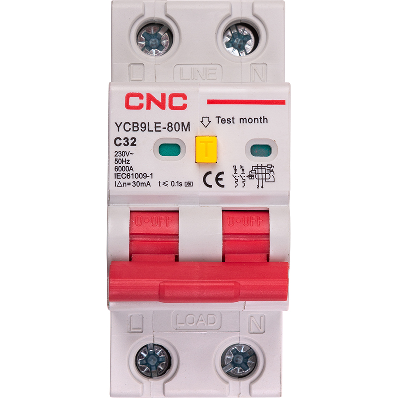 Диференційний автоматичний вимикач CNC YCB9LE-80M 2P C32 6000A 30mA 230V (NV821907)