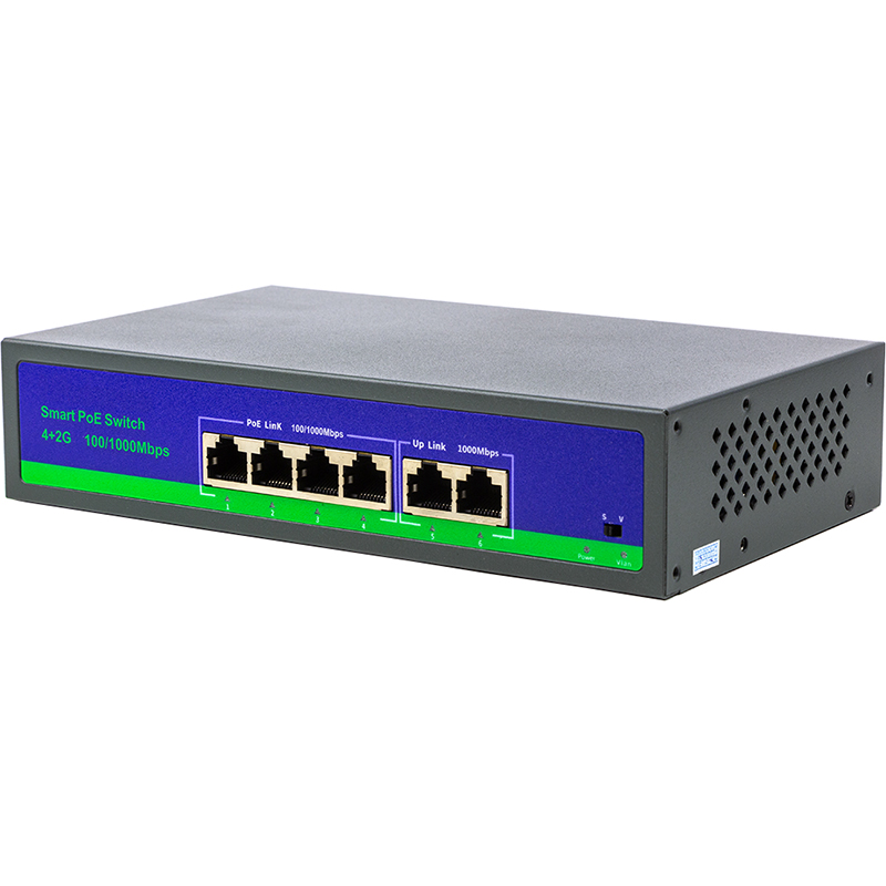 PoE комутатор PowerPlant 4ch 100Mbps+2G uplink (POE0420L)