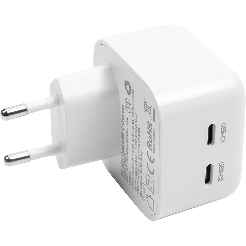 Зарядний пристрій CHOETECH 2x USB Type-C, 35W, PD3.0, Qc3.0 (Q5008)